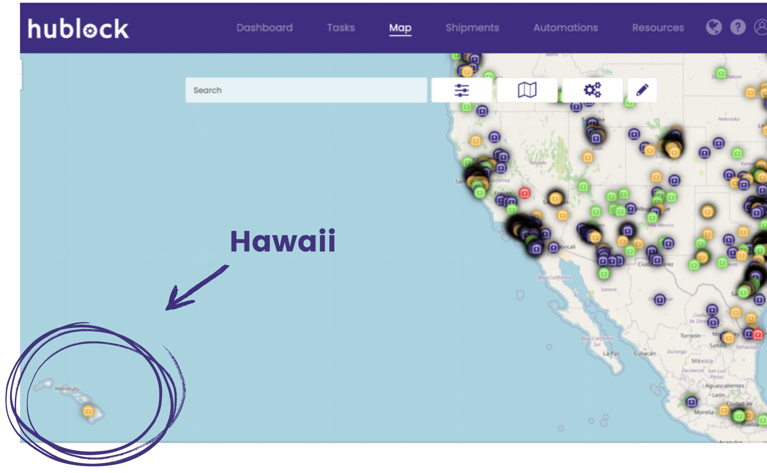 Hawaii on the real-time tracking.
